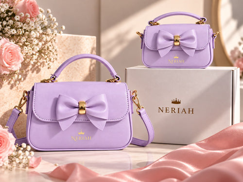 Lavender NERIAH Bow Bag in Small and Large
